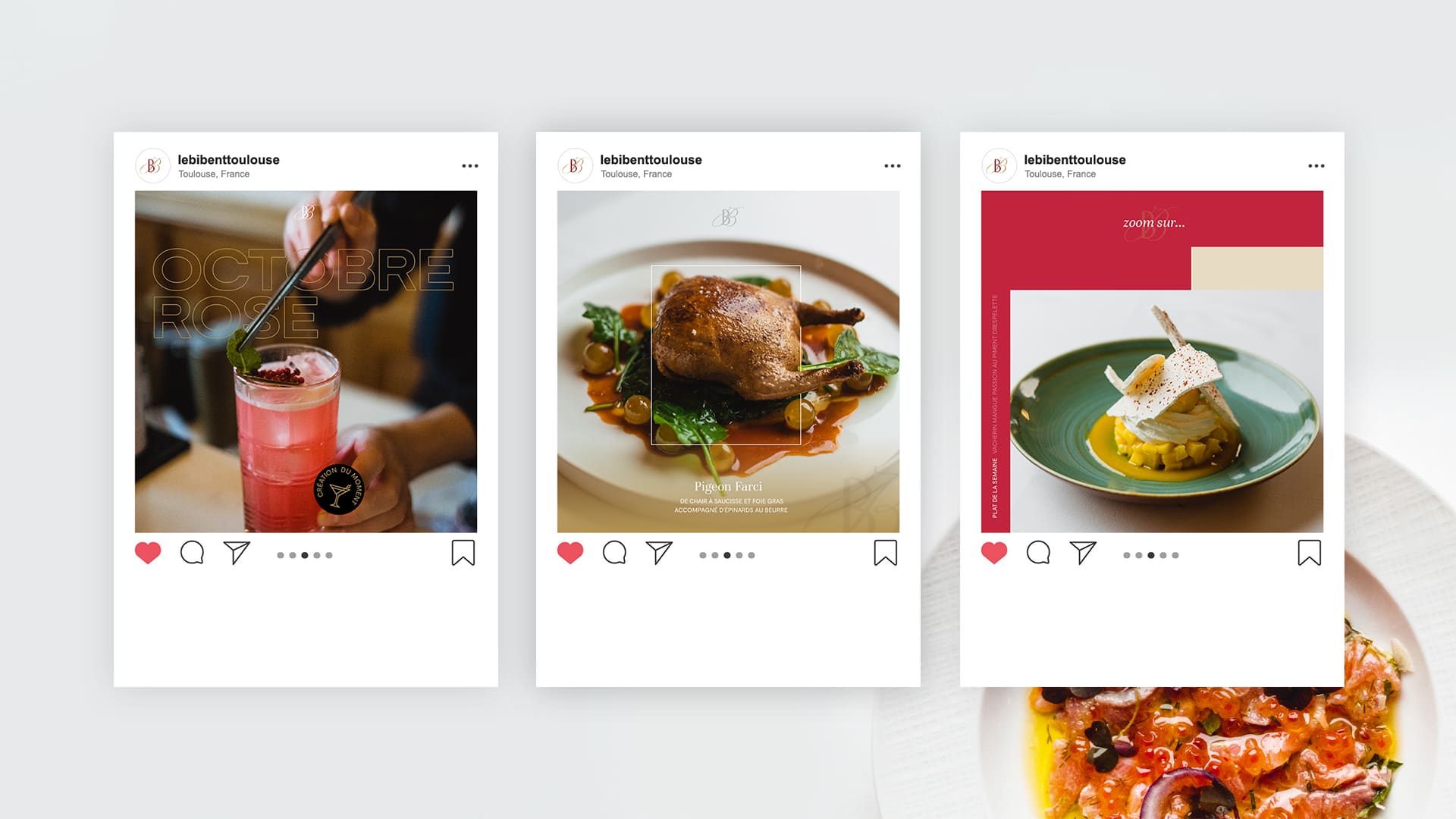 Photos pour publication social media instagram le bibent