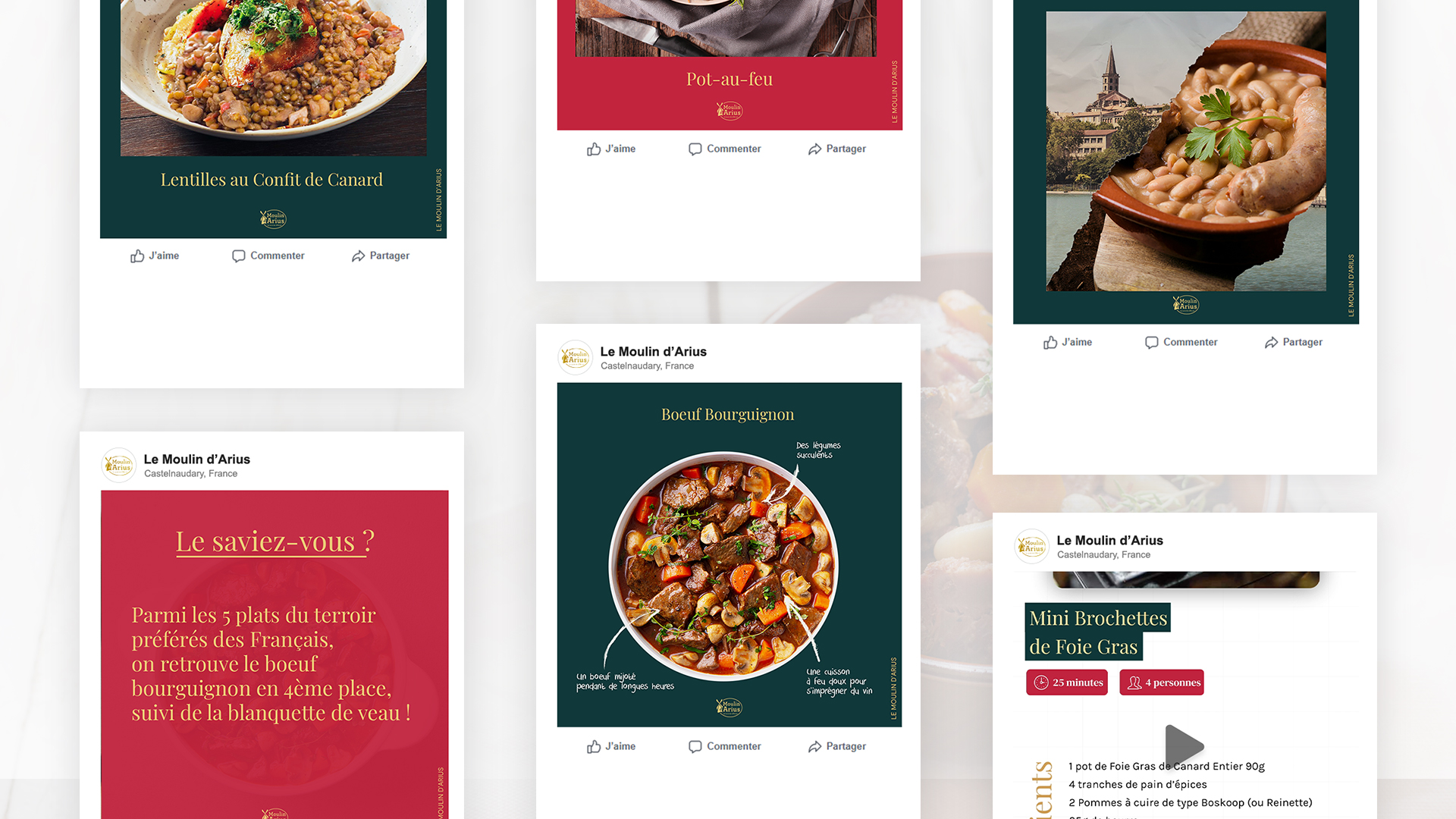publication facebook du moulin d’arius faites par notre agence social media