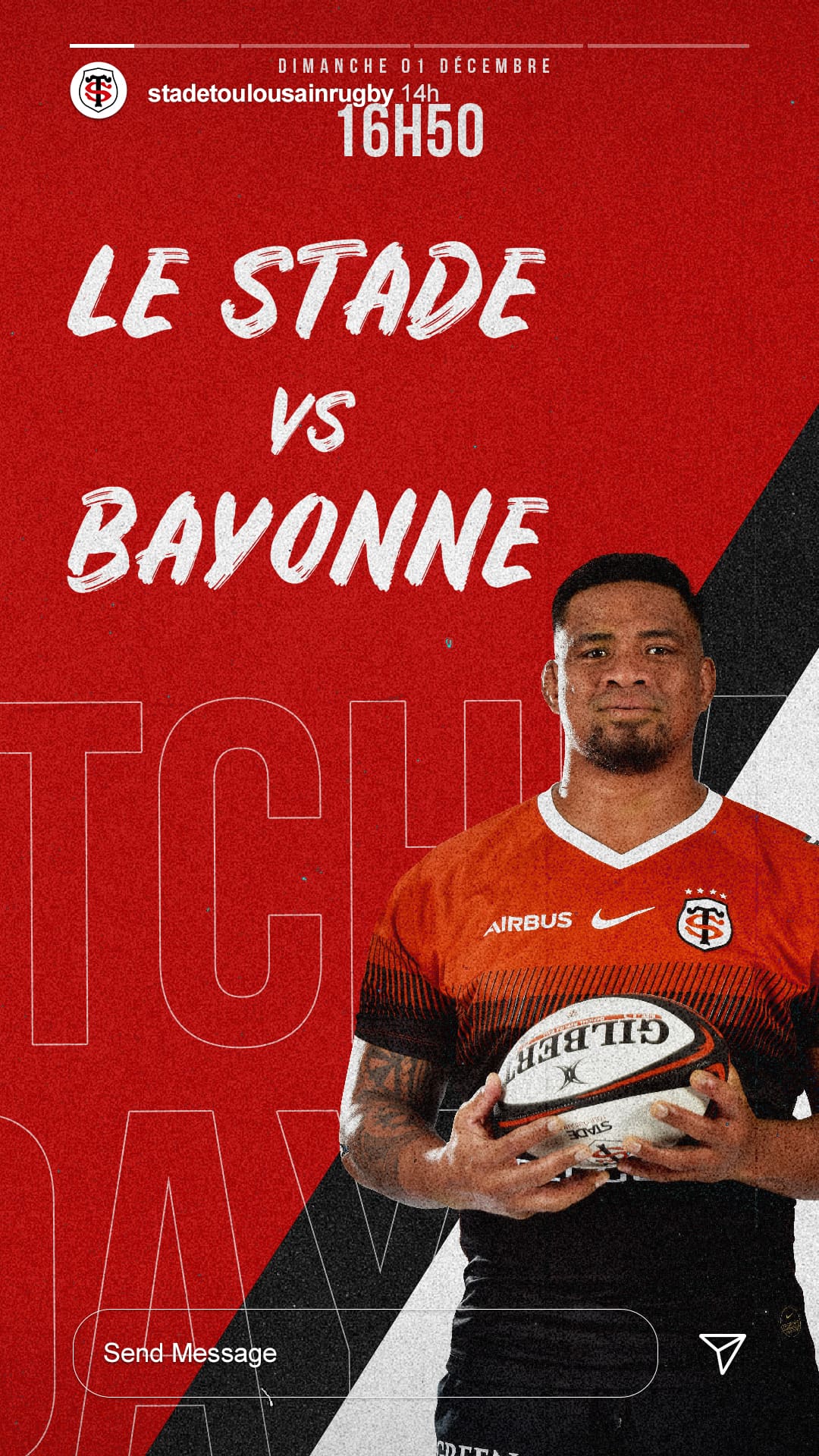 story instagram sponsorise annonce match stade toulousain
